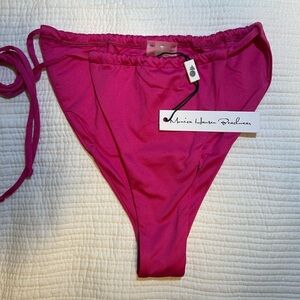 MONICA HANSEN Beachwear Bond Girl Side Tie String Bikini Bottom (Rose Violet)